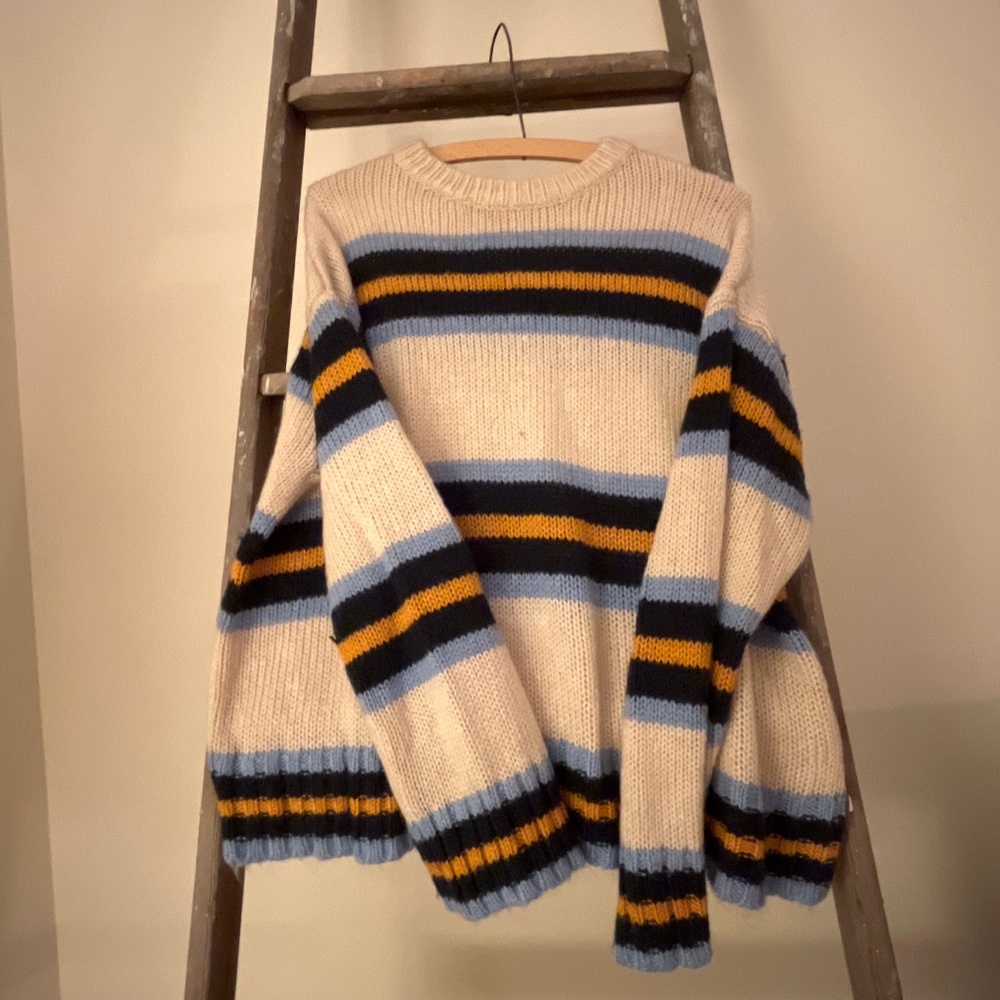 Striped crew neck sweater